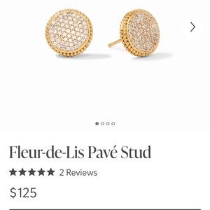 Julie Vos fleur-de-lis pave studs, only worn twice, like new!